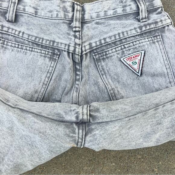 Vintage 80s Stefano Gray Acid Wash High Rise Taper Ankle Jeans 24" WAIST - Picture 5 of 7